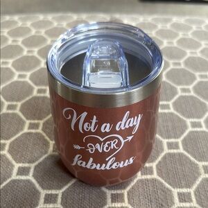 Rose Insulated Tumbler with White Text